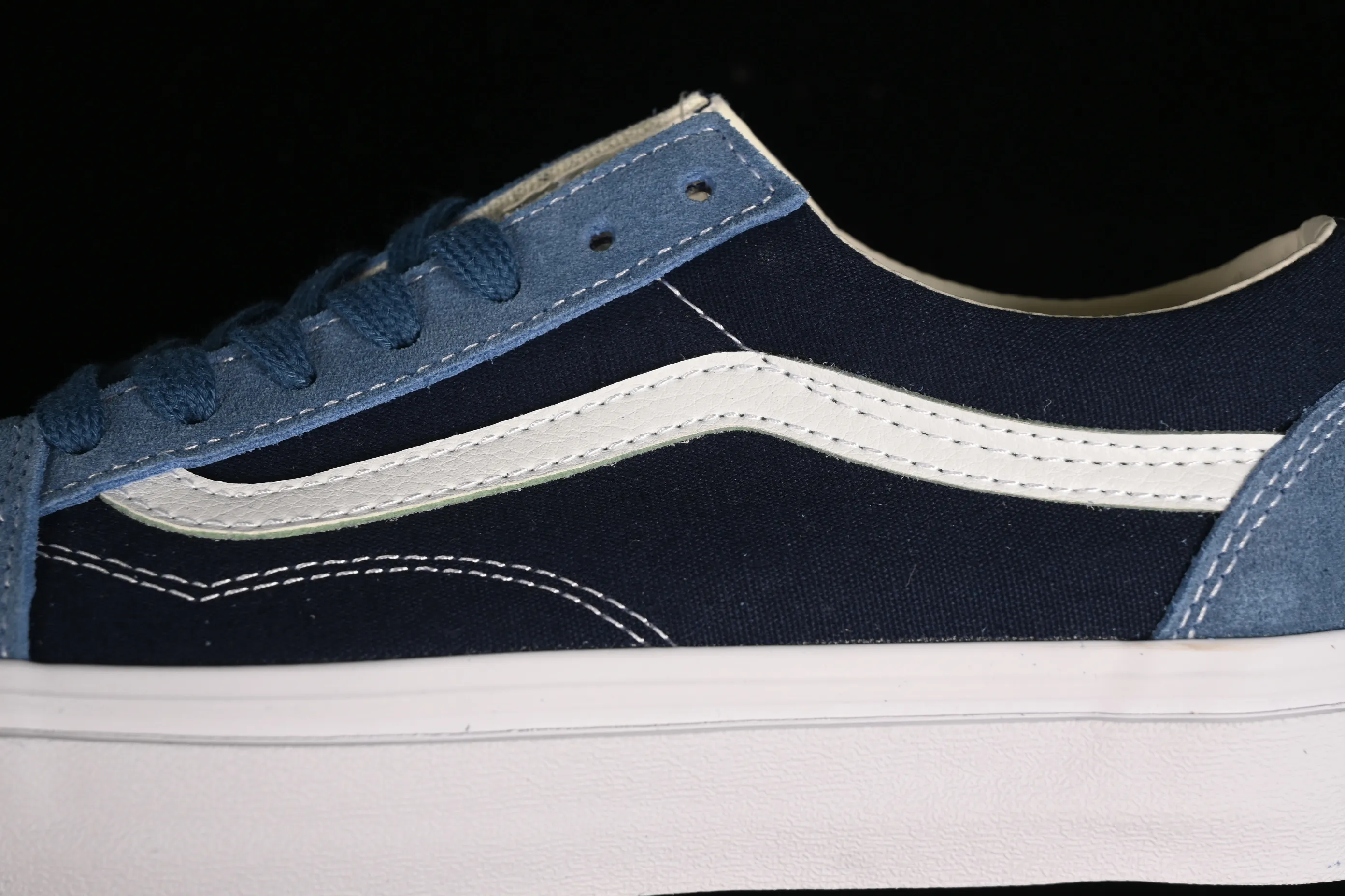 All categories Vans Vans series Vans Mid Vans Sk8-Mid Reissue 83 high-end branch blue stitching suede casual retro skateboard shoes VN000CQDDWR